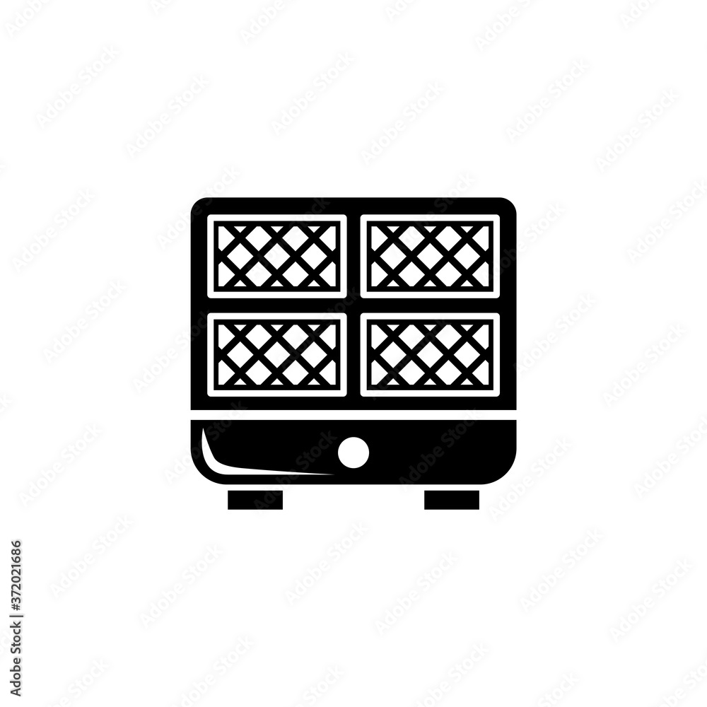 Waffle Iron Machine, Kitchen Waffle Maker. Flat Vector Icon illustration. Simple black symbol on white background. Waffle Iron, Kitchen Waffle Maker sign design template for web and mobile UI element. Waffle Iron Machine, Kitchen Waffle Maker. Flat Vector Icon illustration. Simple black symbol on white background. Waffle Iron, Kitchen Waffle Maker sign design template for web and mobile UI element.