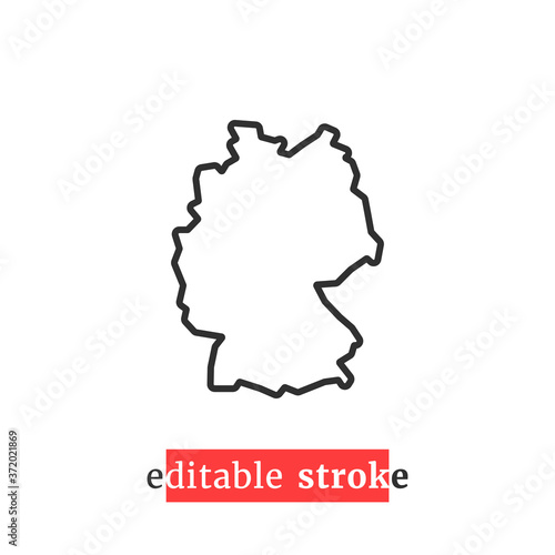 minimal editable stroke germany map icon