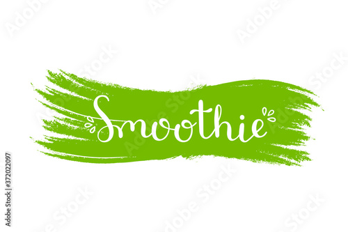 Smoothie handwritten lettering. Smoothies product design. Vector illustration