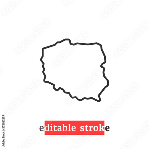 Fototapeta minimal editable stroke poland map icon