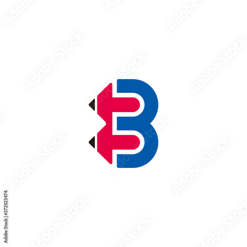Free Download letter b education pencil shape geometric design logo vector - GFXLoad