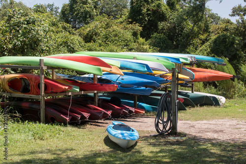 Kayaks ready for Renting at Hammocks Beach State Park