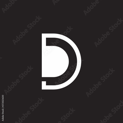 letter bd simple geometric line logo vector