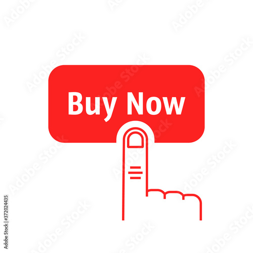 red buy now button with linear hand