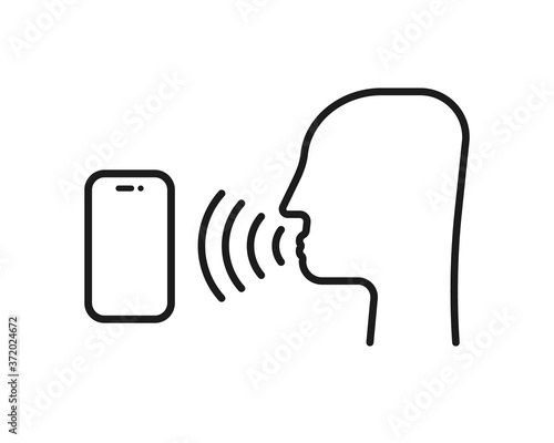 voice command with thin line head