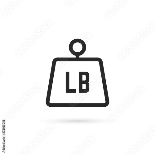 black thin line simple lb. icon
