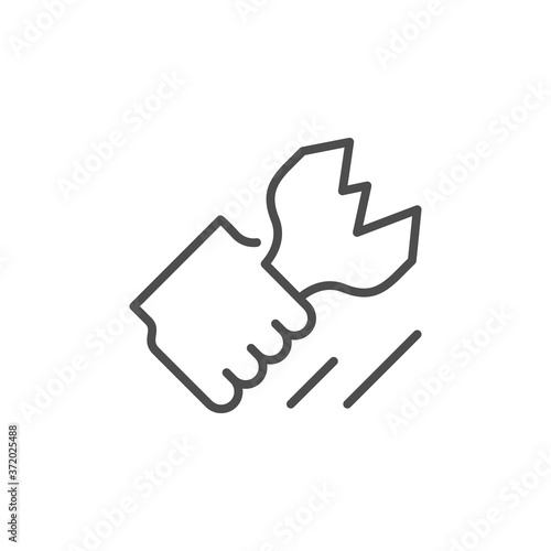 Fight or clash line outline icon