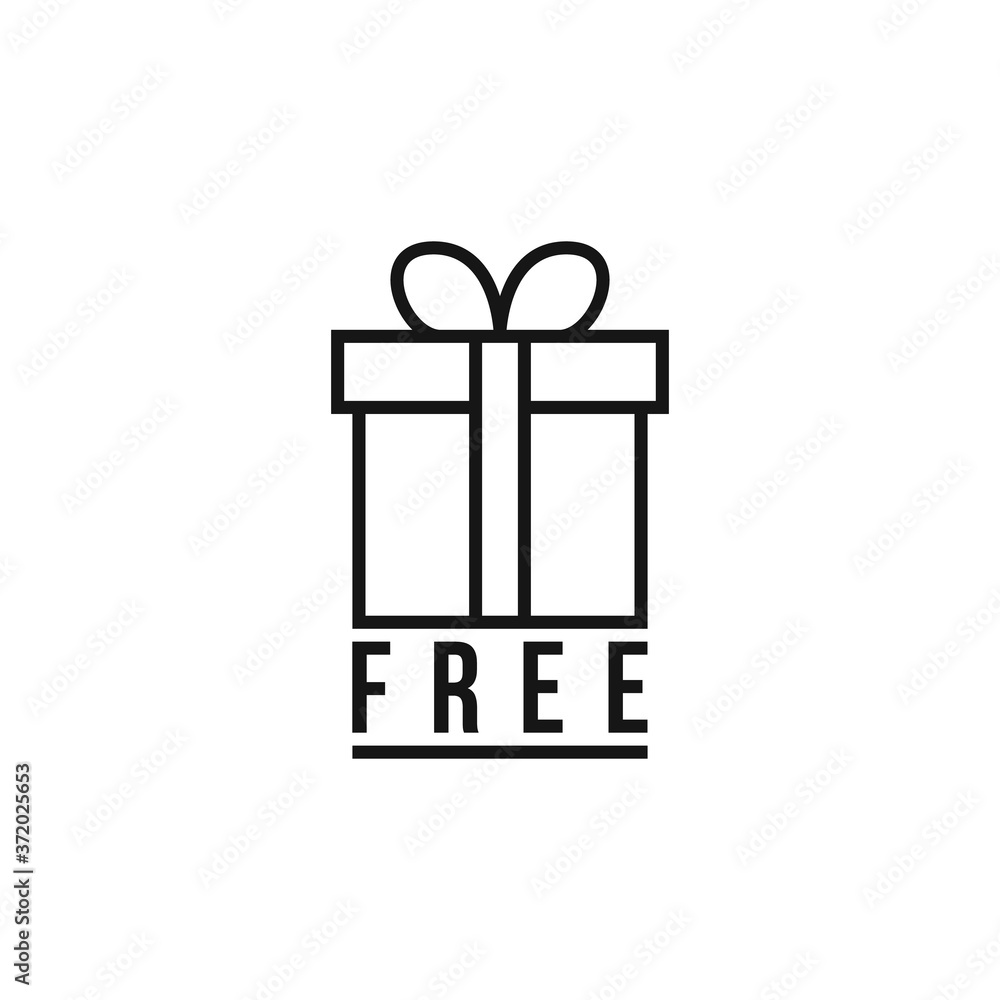 black thin line free gift logo