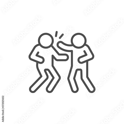 Fight or slaughter line outline icon