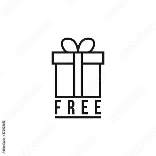 black thin line free gift logo