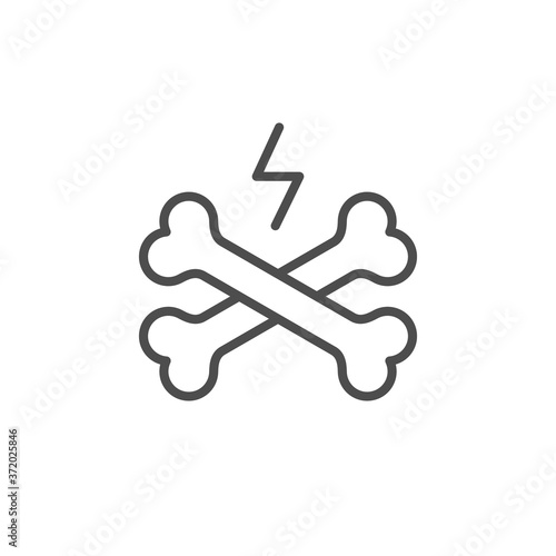 Danger and warning line outline icon