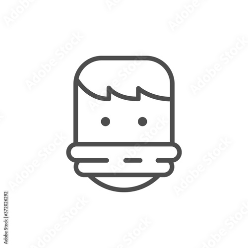 Tied hostage line outline icon