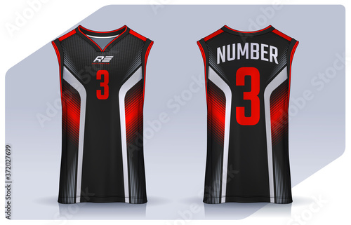Basketball tank top design template, Sport jersey mockup. uniform front , side and back view.
