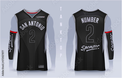 Basketball tank top design template, Sport jersey mockup. uniform front , side and back view.
