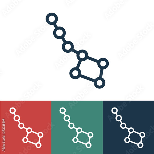 Linear vector icon with constellation big dipper