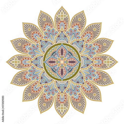 A pattern motif mandala art ornament circular floral design element
