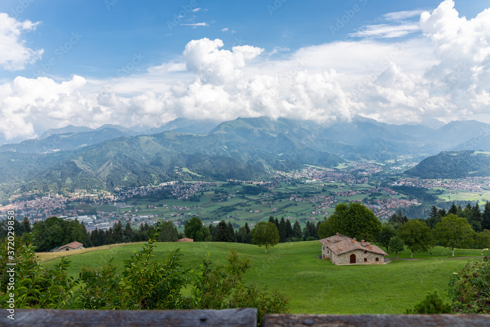 Panorama on the city of Clusone from the San Lucio refuge