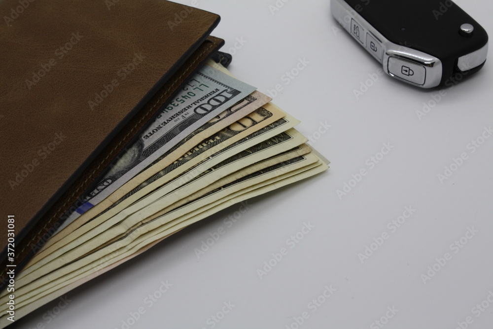 car key, wallet with money car key, wallet with money