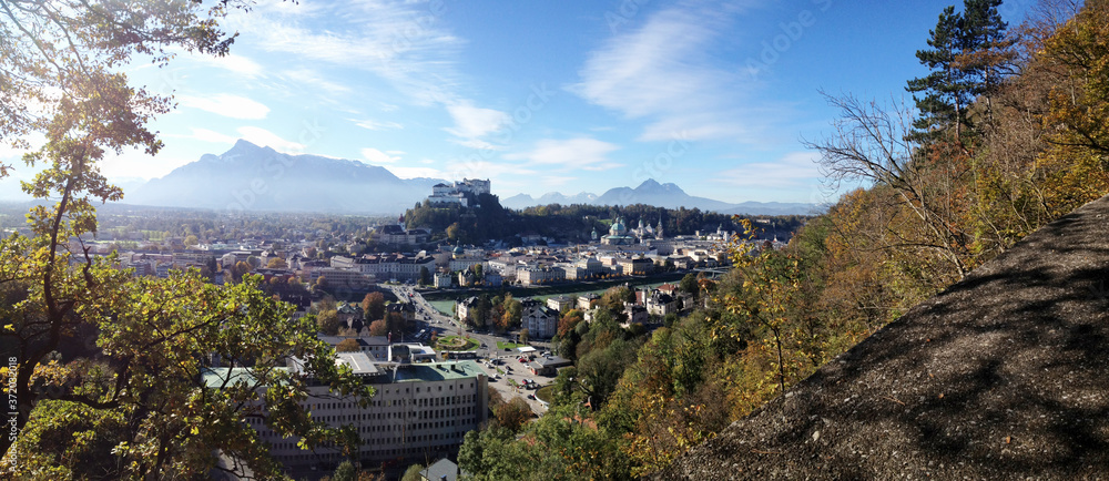 Obraz premium panorama view from the top of the mountain in Salzburg