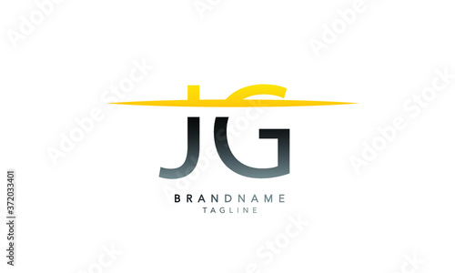 Alphabet letters Initials Monogram logo JG, GJ, J and G  photo