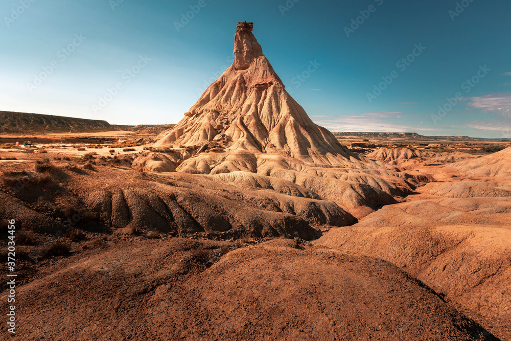 Naklejka premium Badlans of Navarre (Bardenas Reales de Navarra) dessert at the south of Basque Country.