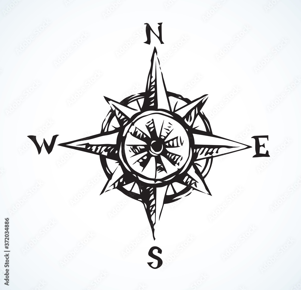 Foto Wind rose. Vector drawing icon