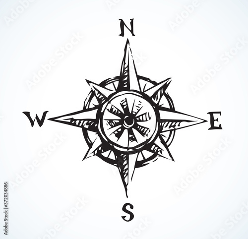 Foto Wind rose. Vector drawing icon