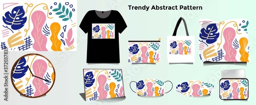 Trend Abstract Doodles pattern background.  can be applied to t-shirts, tote bags, masks, pillows, wall clocks, pillowcases, and so on.