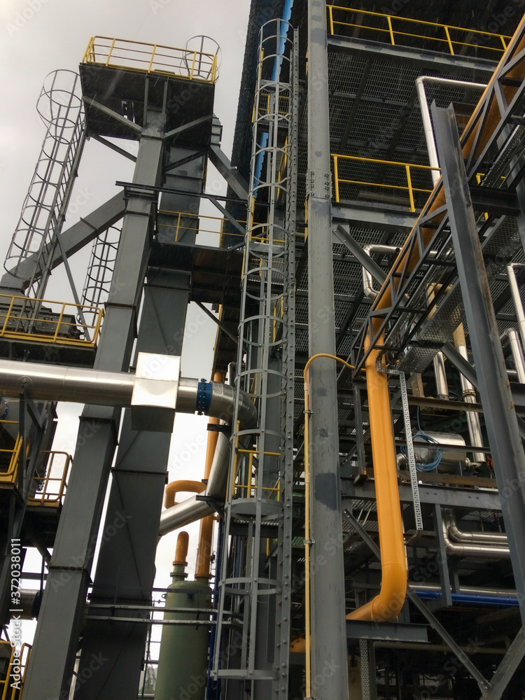 Machines in the raw material conveyor system in an industrial plant Machines in the raw material conveyor system in an industrial plant