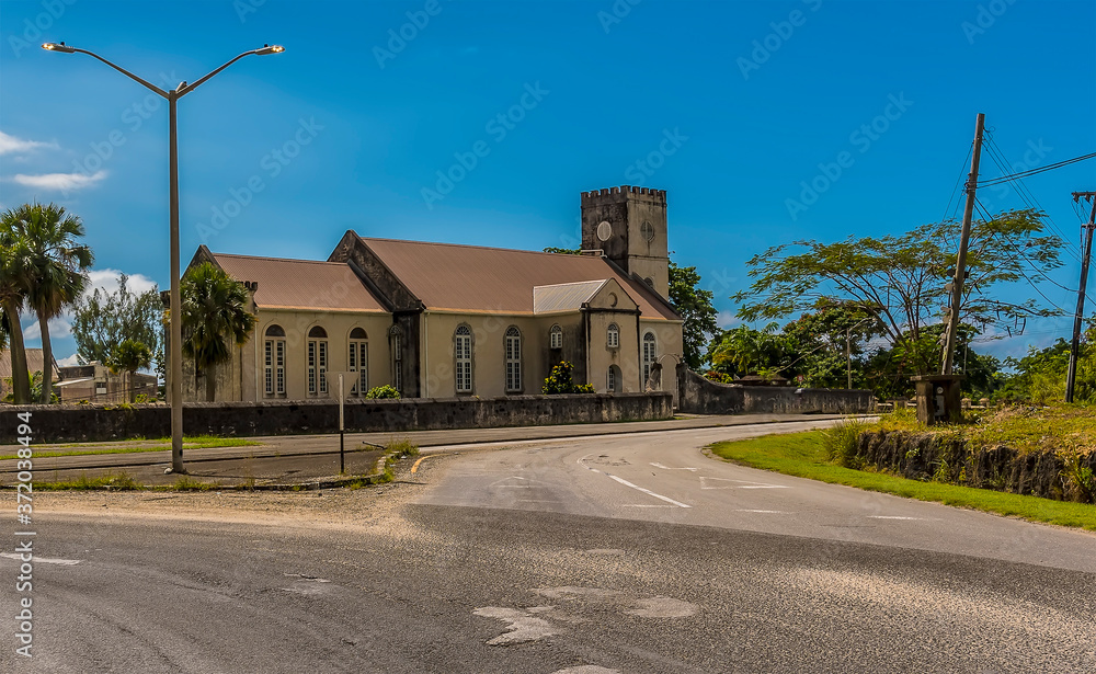 A panorama view across Saint Thomas Parish Church in Barbados