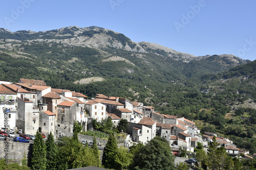 Panoramic view of Aieta, a rural village in the mountains of the Calabria region. © Giambattista
