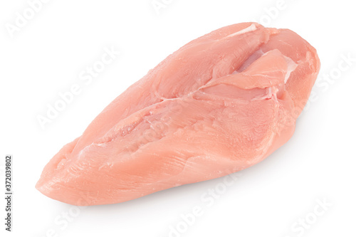 Fresh chicken fillet isolated on white background with clipping path and full depth of field.