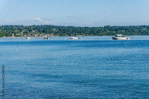 Shoreline Anchored Boats 2 © George Cole