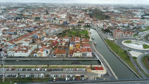 Aveiro. The Venice of Portugal. Aerial Drone Footage