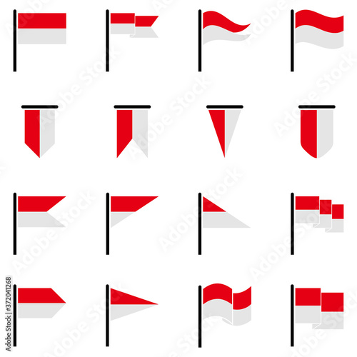 indonesia flag icon vector symbol isolated illustration white background