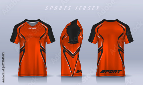 t-shirt sport design template, Soccer jersey mockup for football club. uniform front and back view.