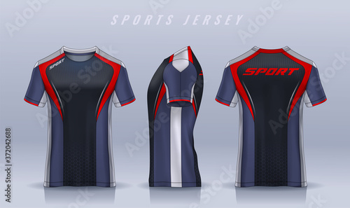 t-shirt sport design template, Soccer jersey mockup for football club. uniform front and back view.