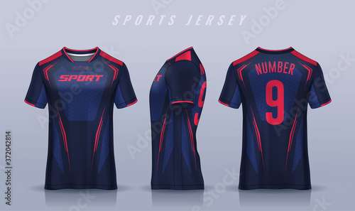 t-shirt sport design template, Soccer jersey mockup for football club. uniform front and back view.