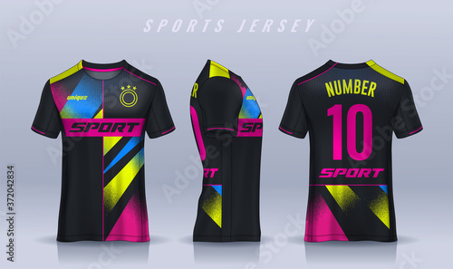 t-shirt sport design template, Soccer jersey mockup for football club. uniform front and back view.