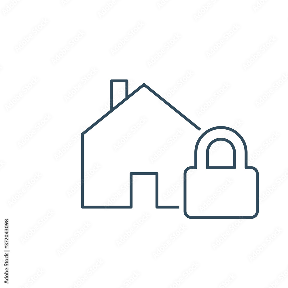 Symbol of Home Security, isolated vector design. Home lock icon. Sign logo safe house Symbol of Home Security, isolated vector design. Home lock icon. Sign logo safe house