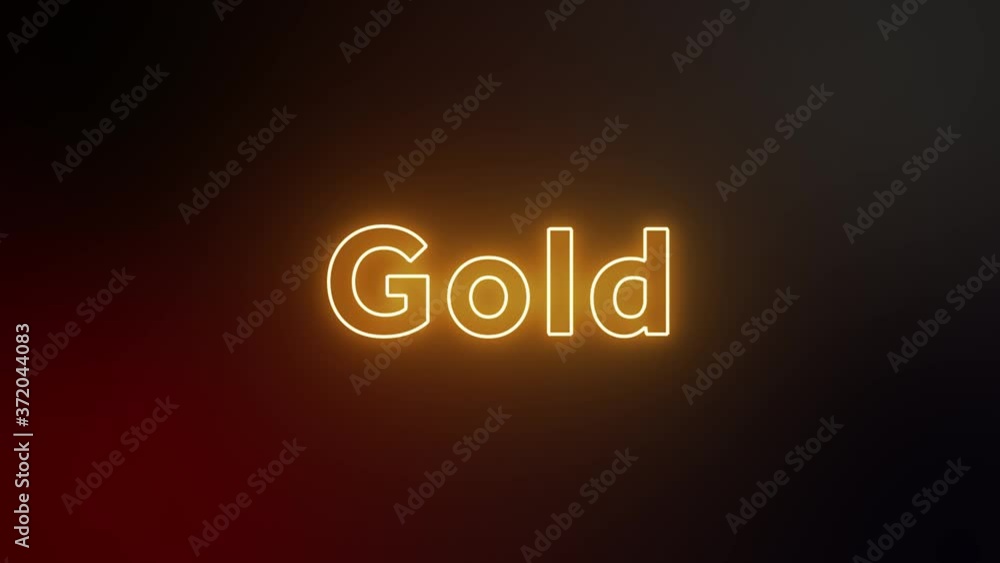 Gold Neon Text sign, neon glow color moving seamless art background abstract motion screen 4k Gold Neon Text sign, neon glow color moving seamless art background abstract motion screen 4k