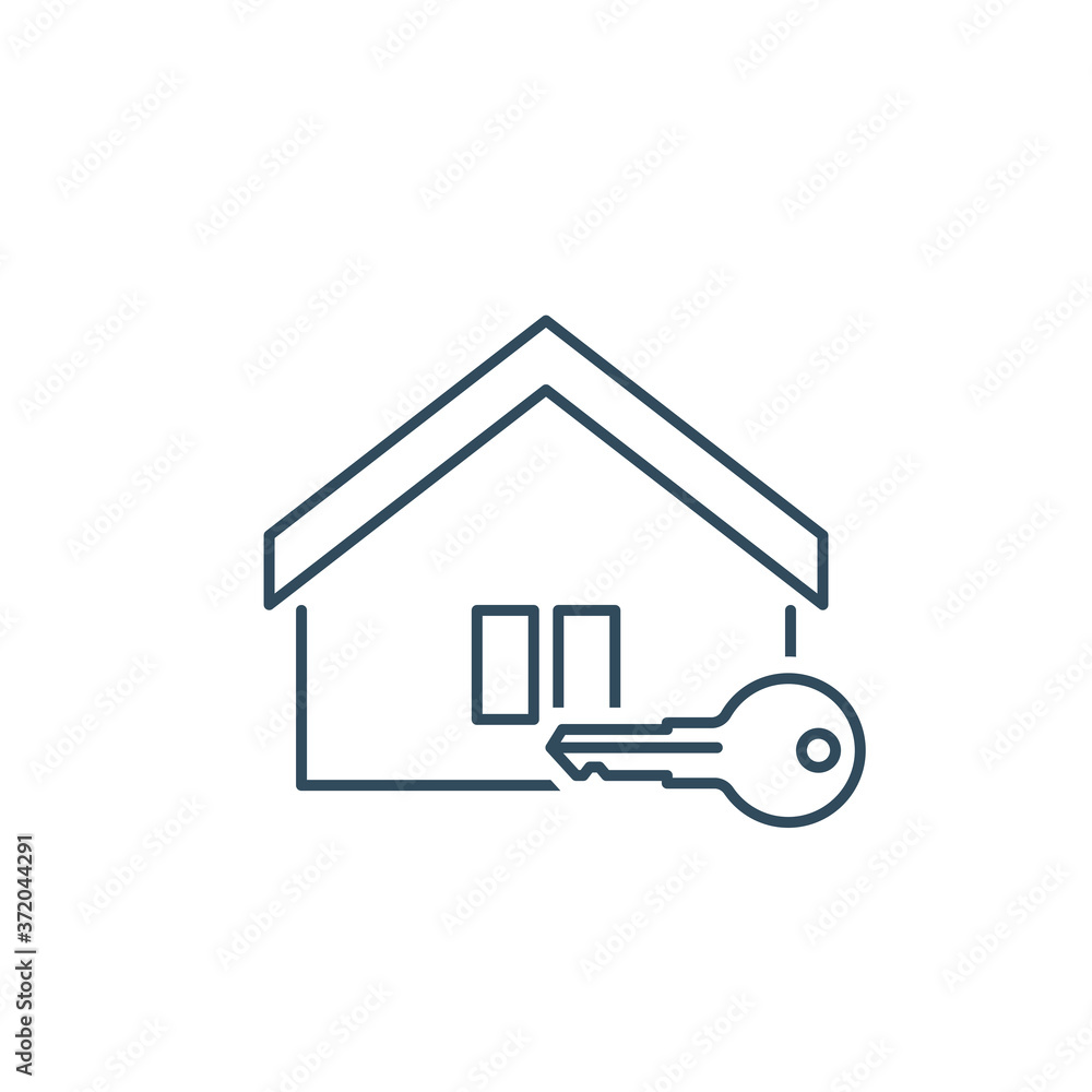 Symbol of the house with key icon. Real estate property, home, house building with key sign Symbol of the house with key icon. Real estate property, home, house building with key sign