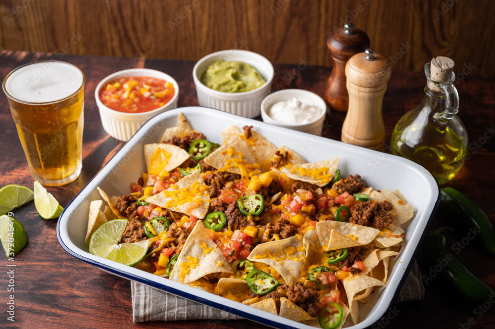 nachos with beer, party food