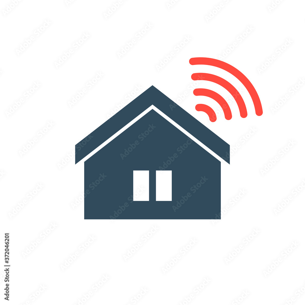 Smart home icon. Wireless house sign. Home automation app symbol. Home control vector logo template, house logo, wifi emblem, internet services mobile application, signalling system theft protection. Smart home icon. Wireless house sign. Home automation app symbol. Home control vector logo template, house logo, wifi emblem, internet services mobile application, signalling system theft protection.