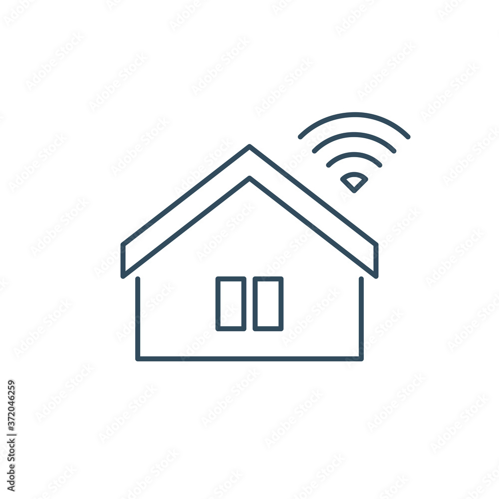 Smart home icon. Wireless house sign. Home automation app symbol. Home control vector logo template, house logo, wifi emblem, internet services mobile application, signalling system theft protection. Smart home icon. Wireless house sign. Home automation app symbol. Home control vector logo template, house logo, wifi emblem, internet services mobile application, signalling system theft protection.