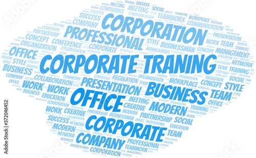 Corporate Traning vector word cloud, made with text only.