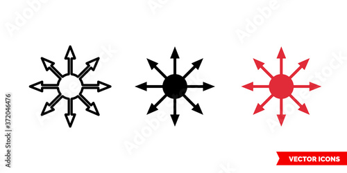 Chaos symbol icon of 3 types color, black and white, outline. Isolated vector sign symbol.