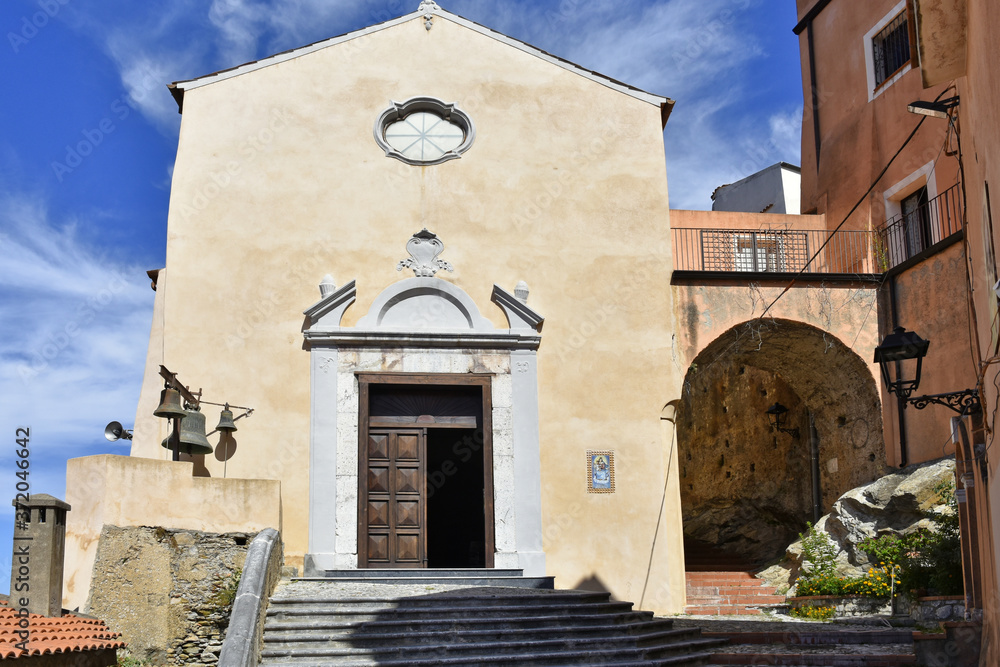 The facade of the church of Maierà, a town in the mountains of the Calabria region.