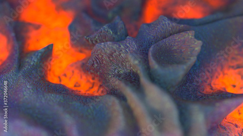 Flowing lava 3D render illu...