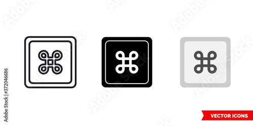 CMD icon of 3 types color, black and white, outline. Isolated vector sign symbol.